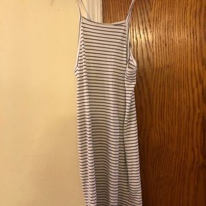 Bodycon white and black striped dress